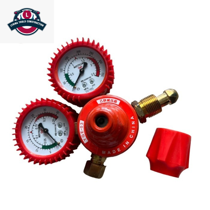 REGULATOR GAS ACETYLENE UNTUK TABUNG LAS WELDING ASETILIN ACE YQE-03