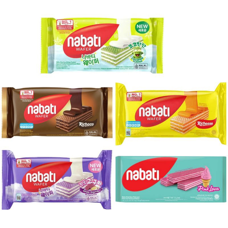 

Nabati Richeese Richoco Aneka wafer keju cokelat pink lava cheese baru cocopandan goguma korea