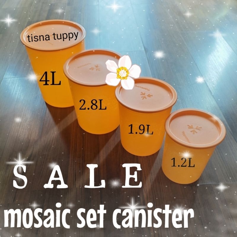 mosaic canister set isi 4 toples mosaic canister tupperware
