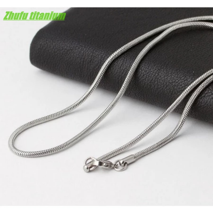Kalung Titanium Anti karat Pria Dan wanita - Rantai Gepeng Import Korea style - kalung Gepeng Emas -