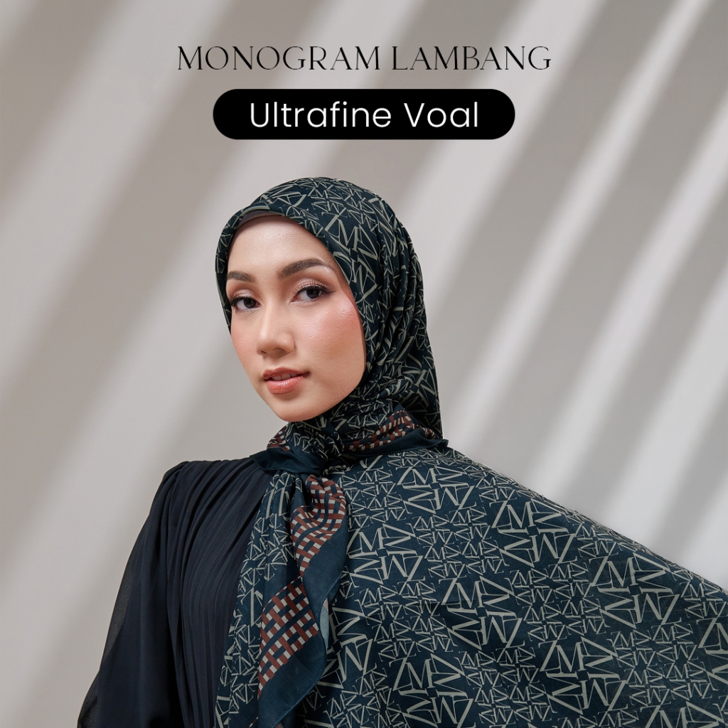 [INCLUDE HARD BOX] ZM Zaskia Mecca - Lambang Monogram Series Ultrafine Voal - Hijab Premium Square M