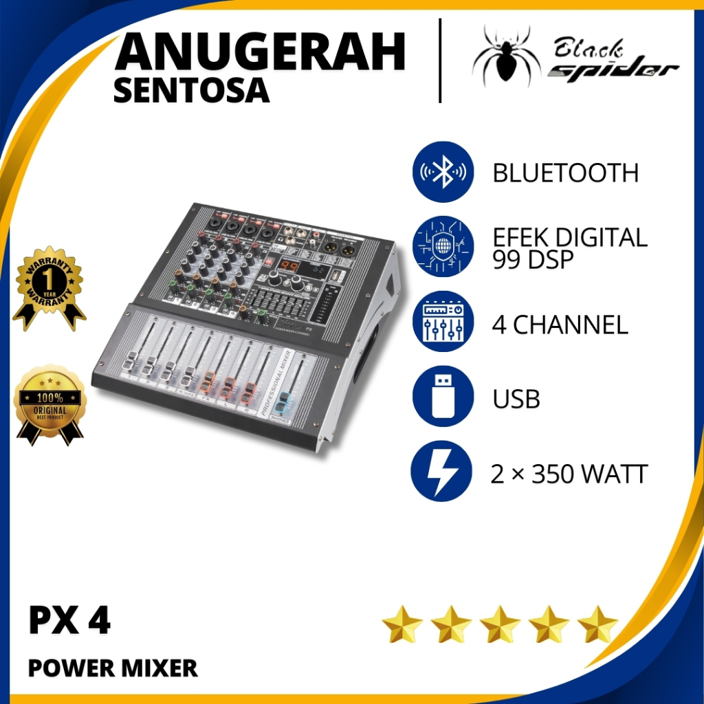 Mixer Black Spider PX 4 (4 Channel) Original