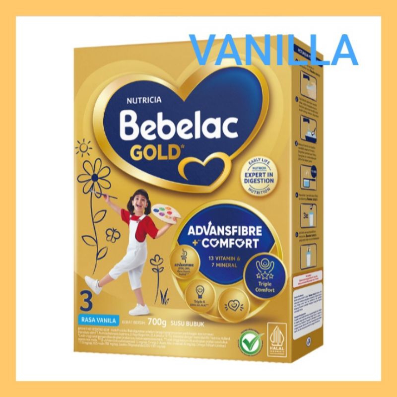 

Bebelac Gold 3 Susu Bubuk Pertumbuhan Anak Vanilla 700 g