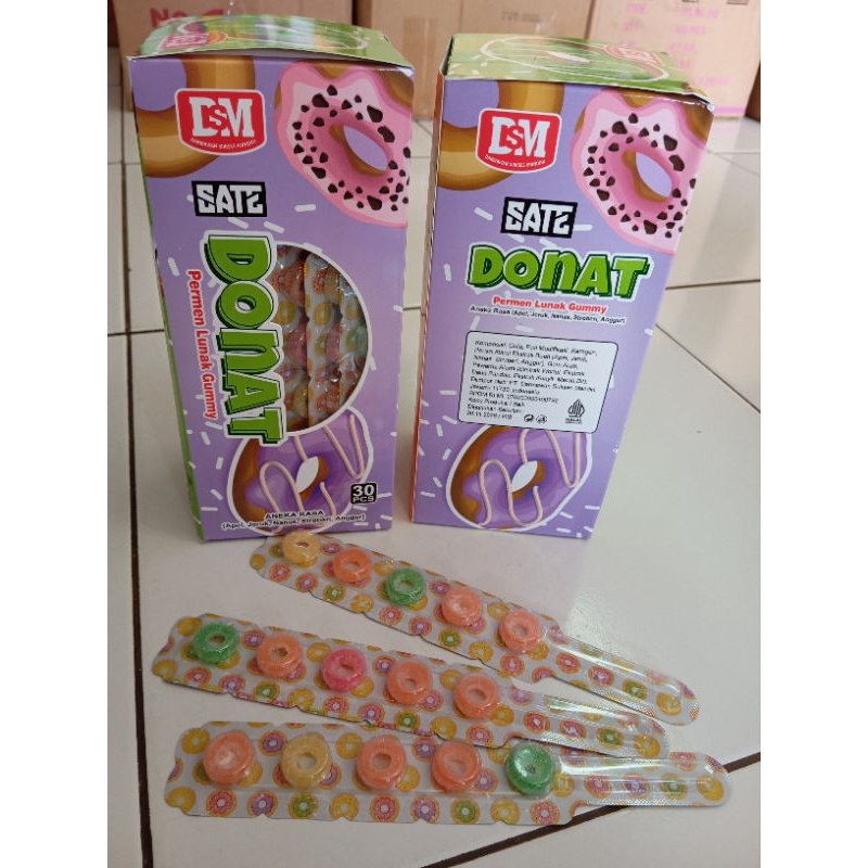 

permen lunak gummy sate donat isi 30 pcs