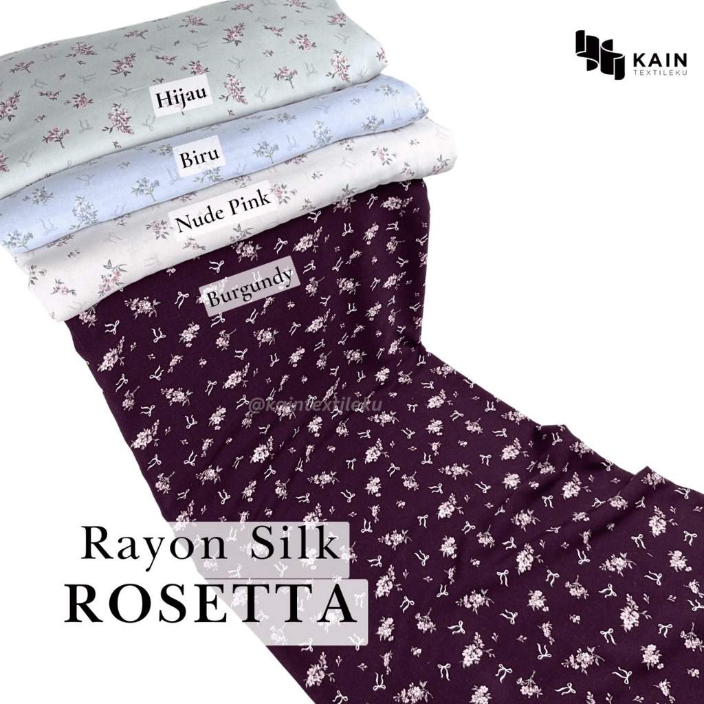 0,5 meter Bahan Kain Rayon Silk Rosetta