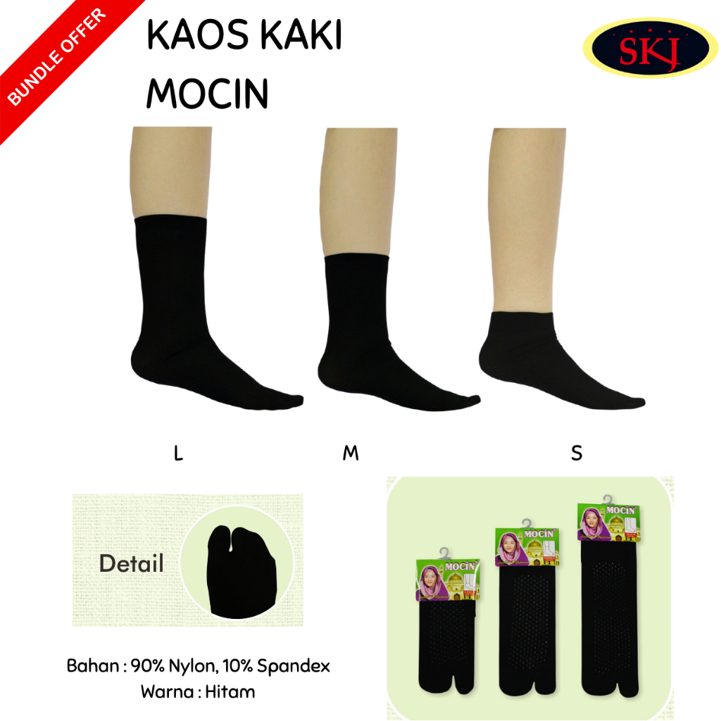 [ISI 3] Kaos Kaki Wanita MOCIN NYLON 2JR SPD POLOS Muslimah / Pakaian Muslim / Kebutuhan Cewek