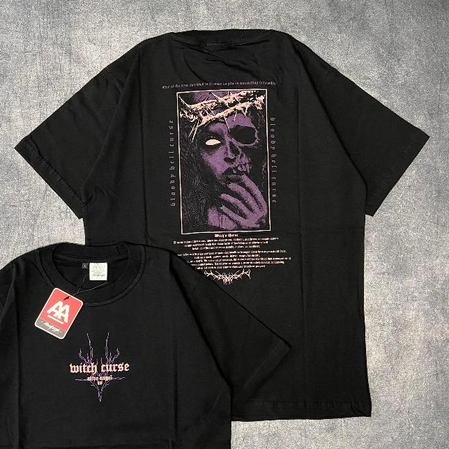 T-SHIRT BRANDED ORI / KAOS HITAM TENGKORAK WITCHER / KAOS DISTRO COWOK / KAOS DISTRO PRIA / BAJU ORI