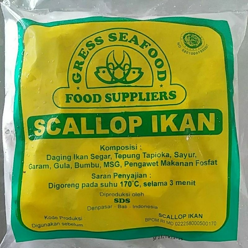 

Gress Seafood Scallop Ikan SDS, Berat 500 Gr