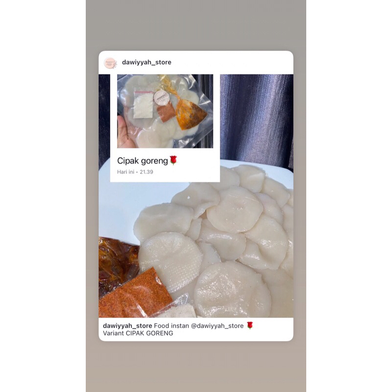

Frozeen Food CIPAK GORENG Dawiyyah Store