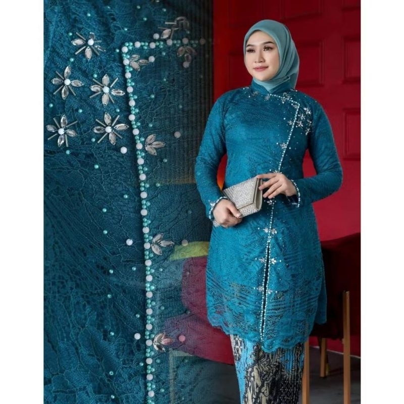 Set kebaya modern tunik payet syafira Baju kebaya wisuda remaja kekinian seragam kondangan wanita 20