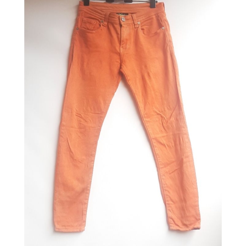 Celana Jeans Panjang Teracota Orange Bata Wanita Merek Brand Mandalay Levis Denim Pants Preloved PL 