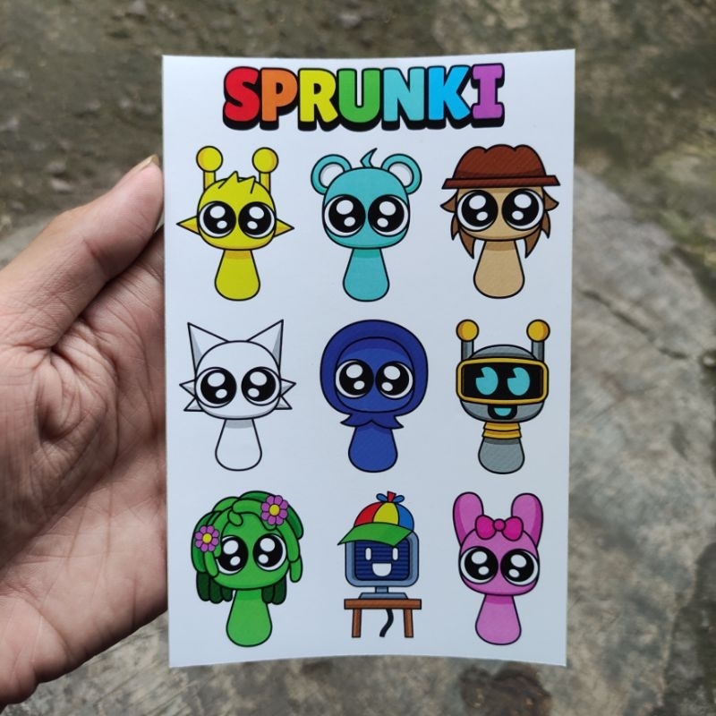 

Sticker Sprunki Lucu Terbaru 1 lembar size A6