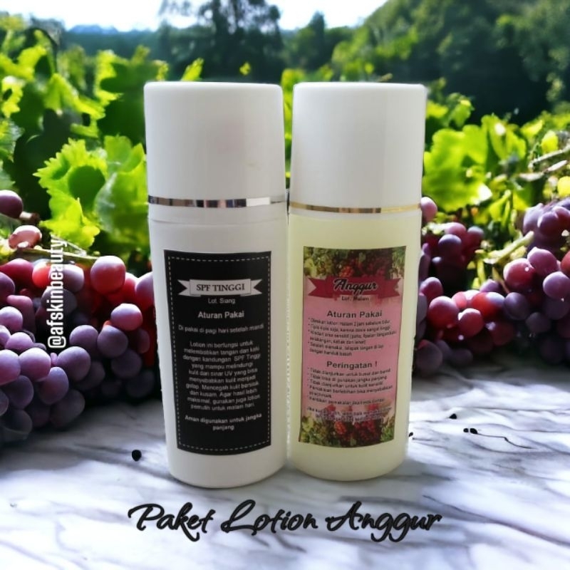 Paket Hb Lotion Siang Malam Pemutih Whitening Express Anggur AGR 004001
