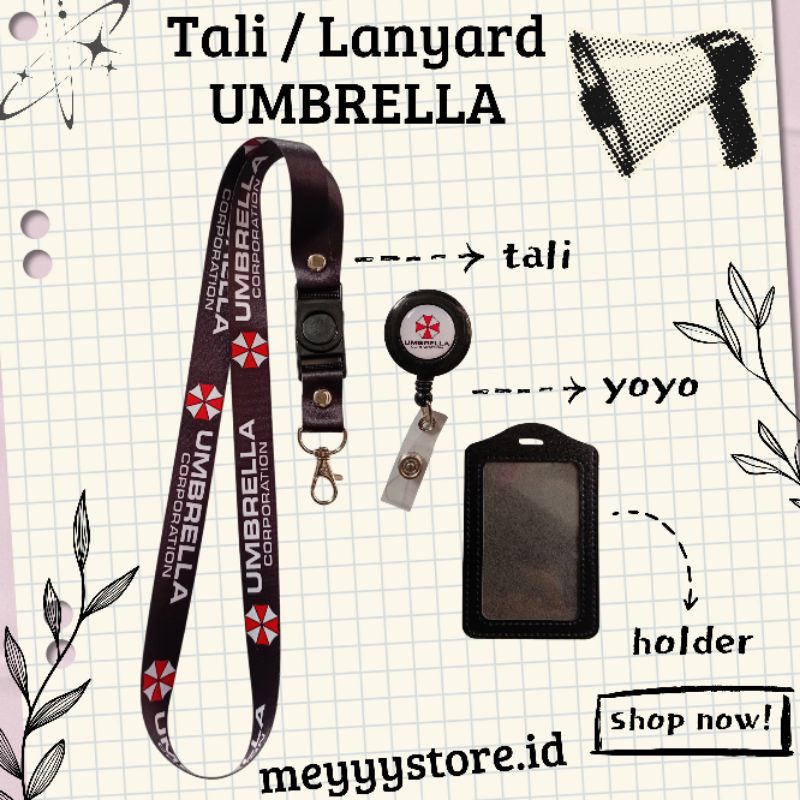 Tali ID CARD UMBRELLA CORPORATION / Lanyard UMBRELLA CORPORATION READY [STOCK MELIMPAH] Termurahhh H