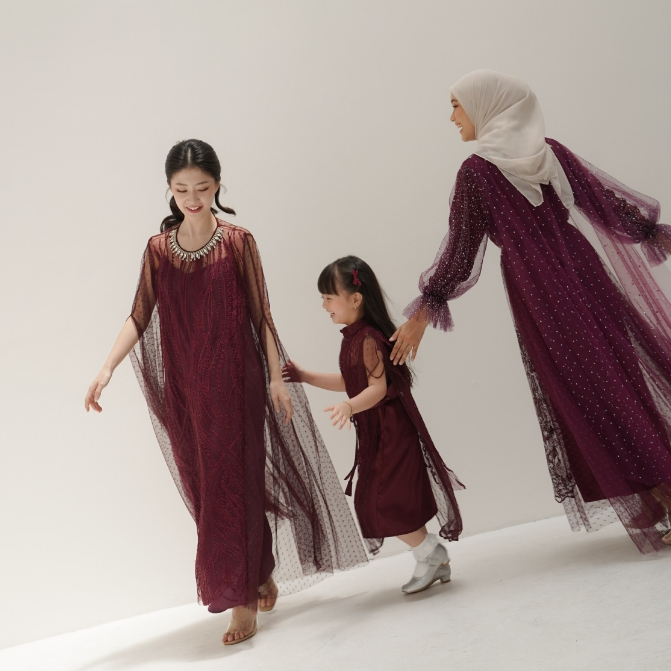 Little Aura Label - Tabita Dress In Burgundy