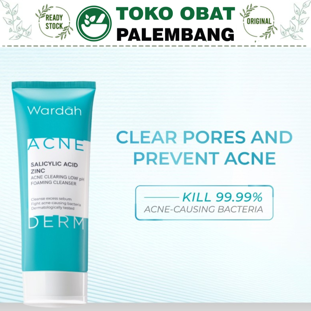 WARDAH ACNEDERM PURE FOAMING CLEANSER SABUN CUCI MUKA WAJAH BERJERAWAT ACNE FACE WASH FACIAL WASH JE