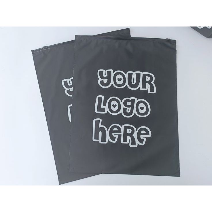 Zipper bag hitam doff custom logo/nama brand ORDER(50)PCS FREE Sablon Ziplock/Zipper bag/50pcs/ zipl