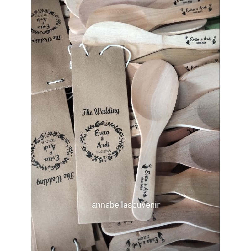 Souvenir Centong Kayu Set Papperbag Isi 50
