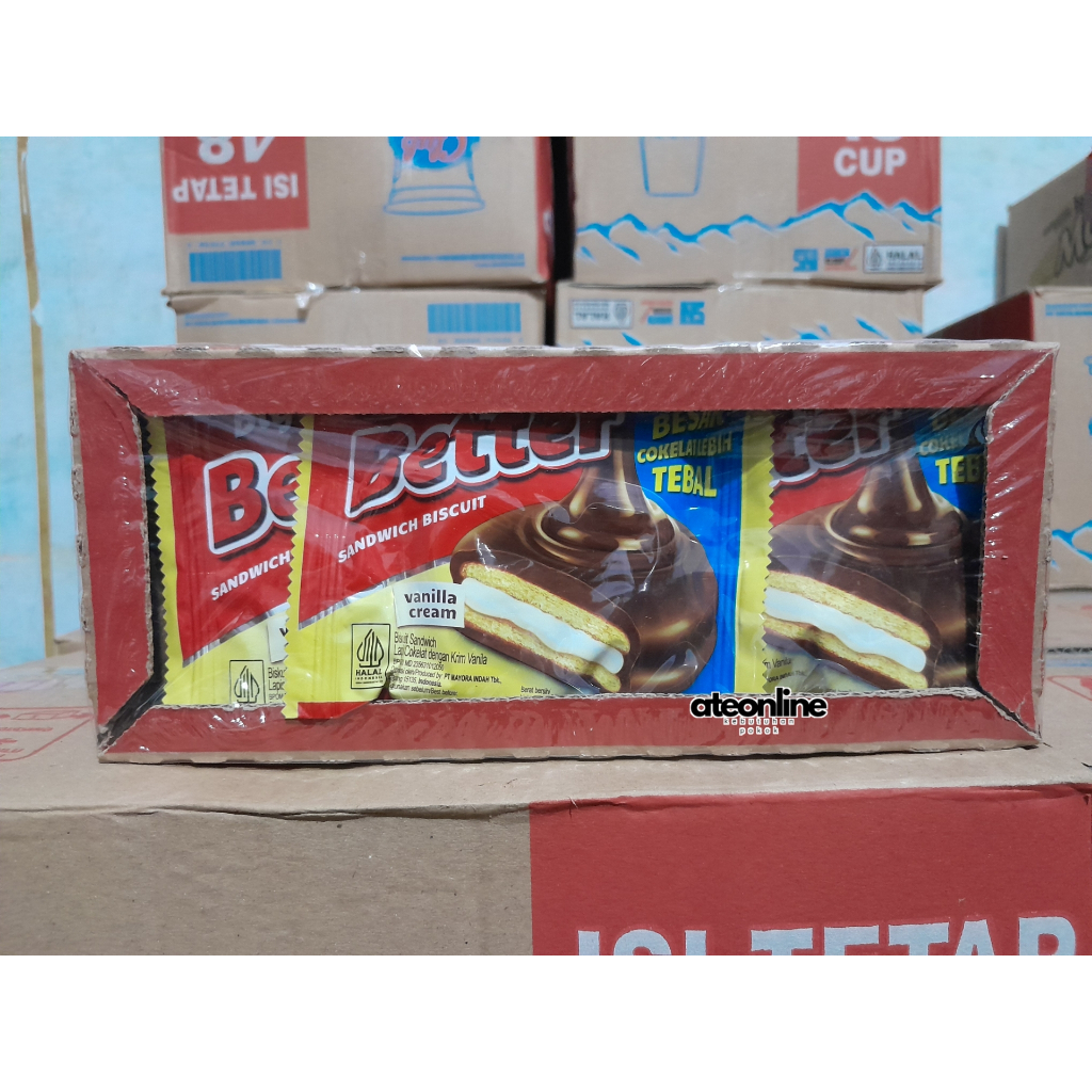 

Better Sandwich Biskuit Cokelat Krim Vanilla Box [isi 11 bungkus @27gr]