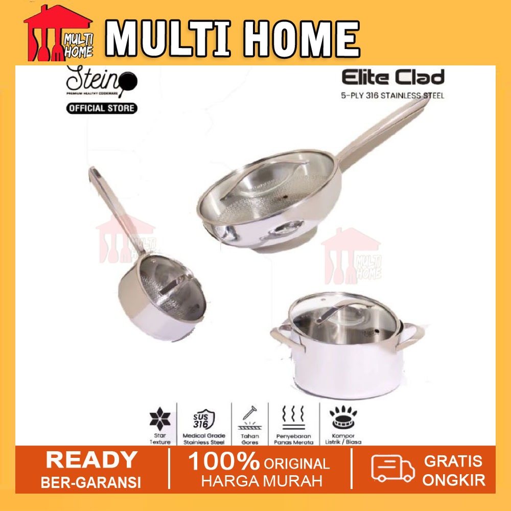 Stein Elite Clad Reguler Set - Stein Panci Set Stainless Steel