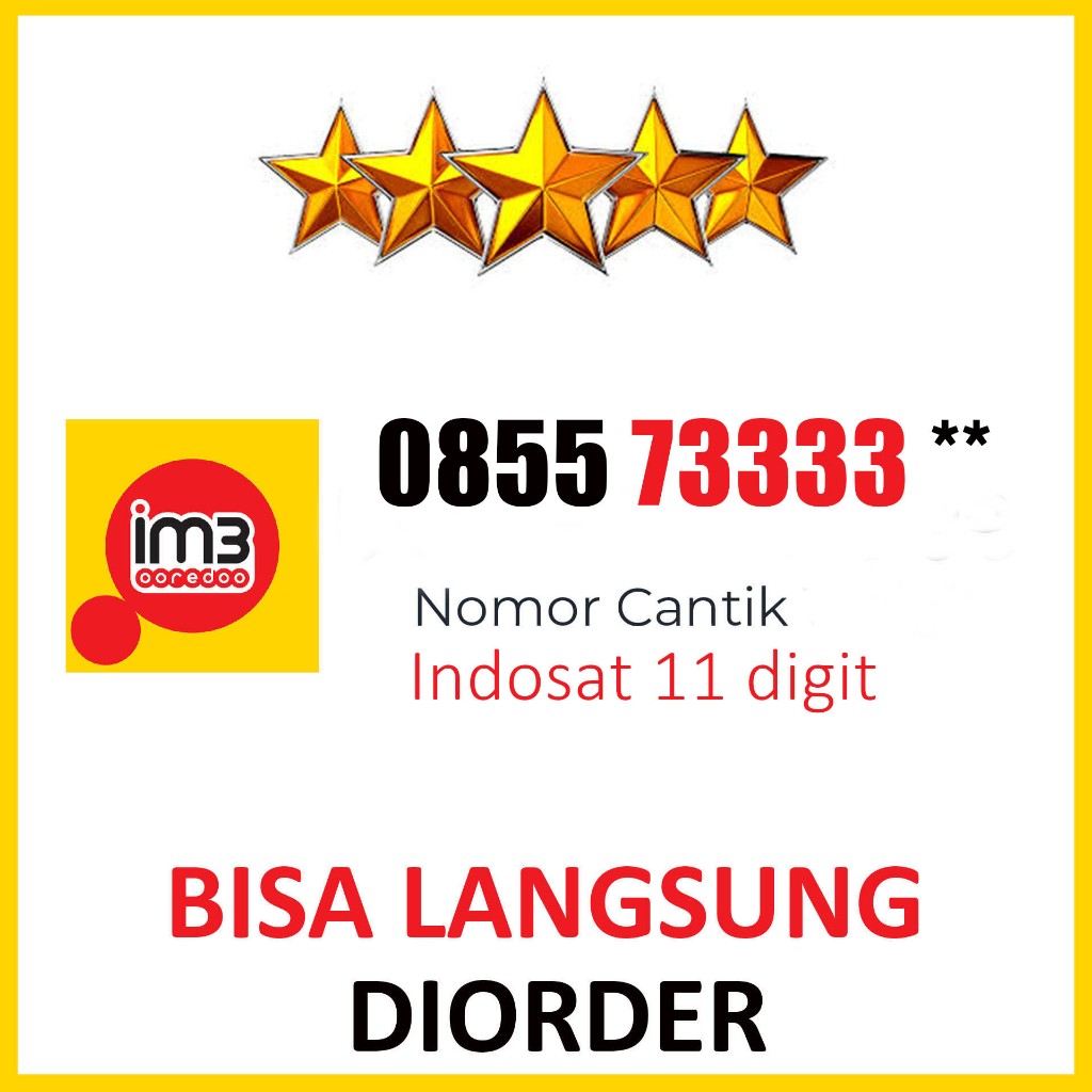 Nomor Cantik Indosat Im3 Oredoo Kartu Perdana 4G 5G 10 11 12 Digit Termurah