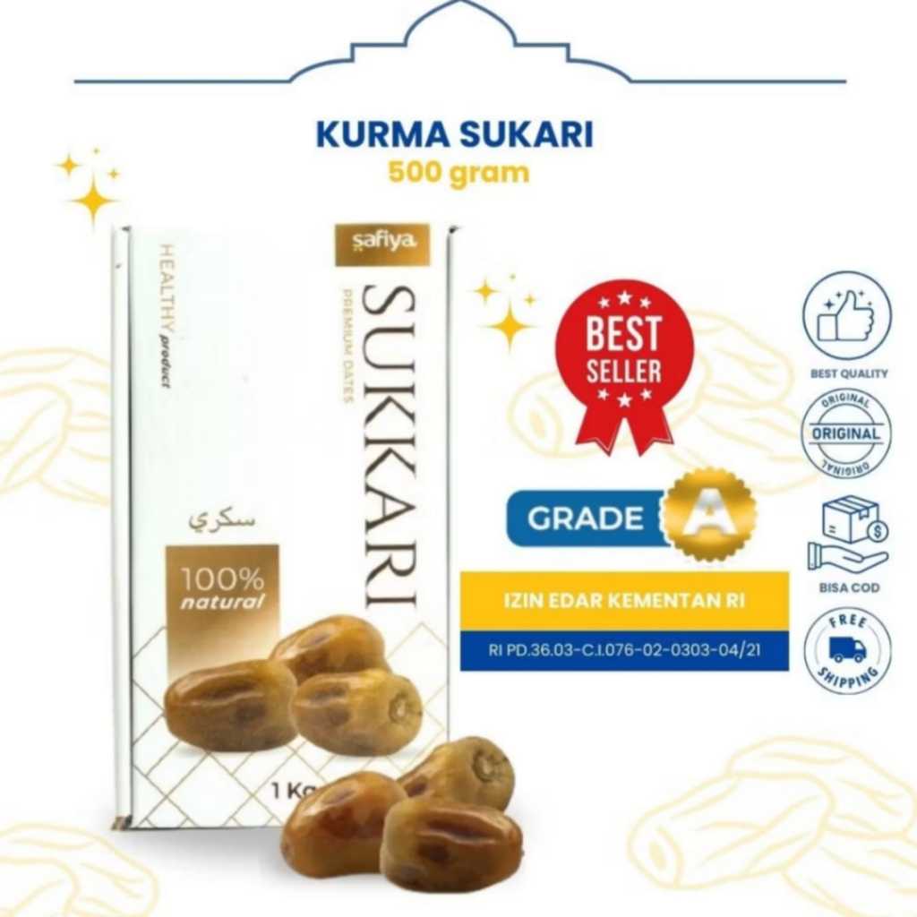 

Kurma Sukari Kurma Raja 500gr Lembu Manis Legit Premium