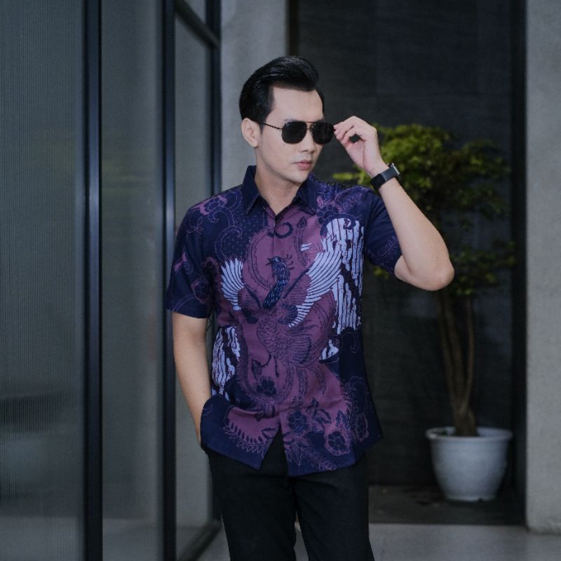 BATIK BOLO DEWO Motif Akar Dewo Hem Atasan Kemeja Baju Batik Pria Lengan Panjang
