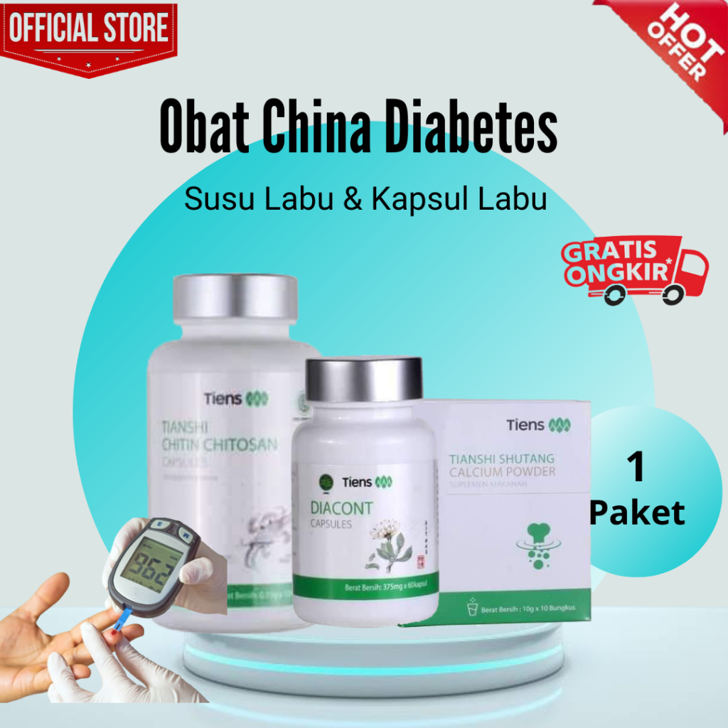 Fitofarmaka TCM Herbal China Paket Diabetes Obat Diabetes Susu Labu China dan Kapsul Labu China