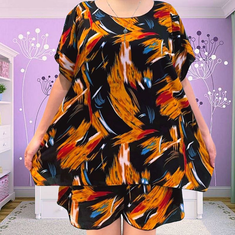 V&V olshop one set rayon jumbo setelan rayon jumbo setelan wanita jumbo bahan rayon good quality