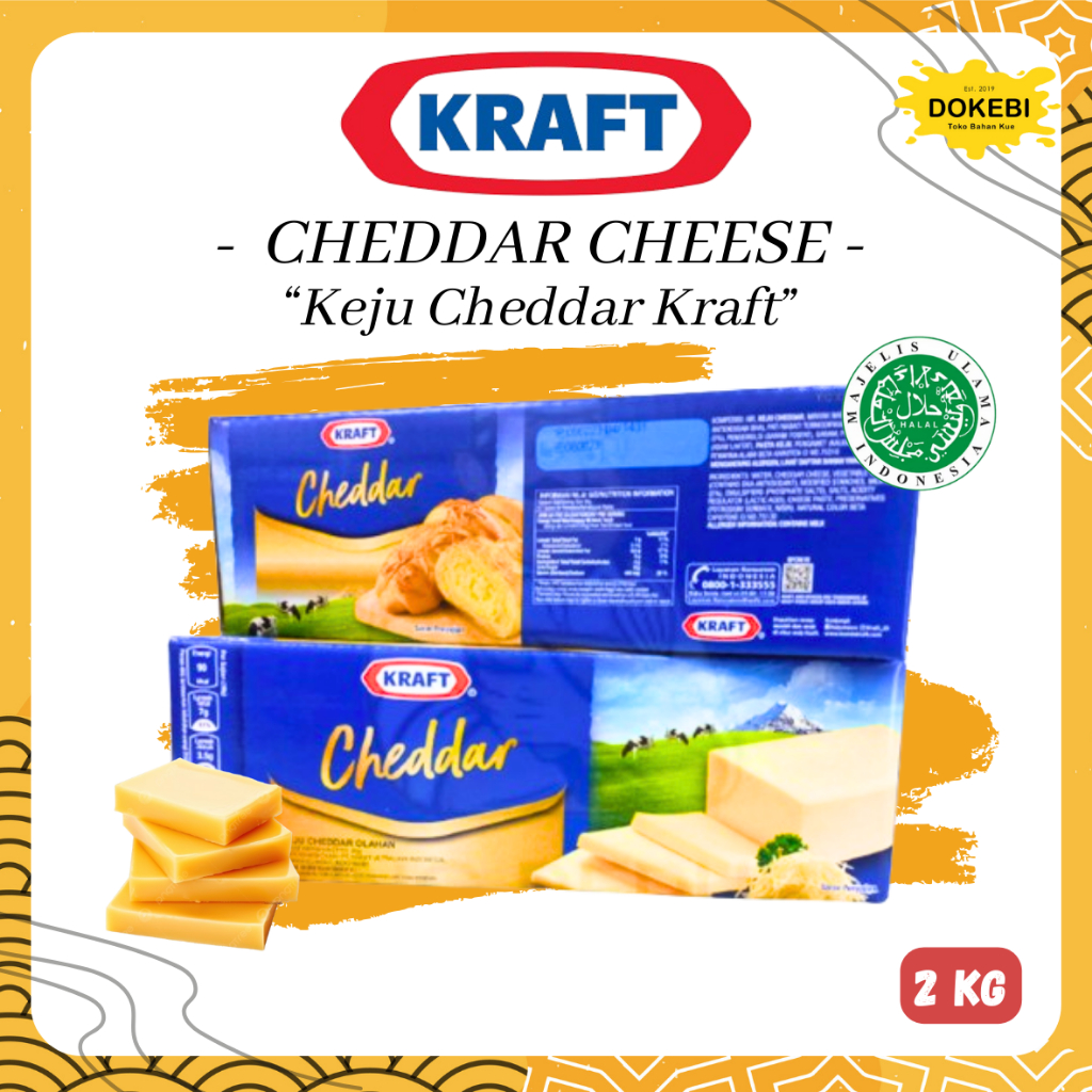 

Kraft Keju Cheddar 2 KG. Keju asli dari susu New Zealand