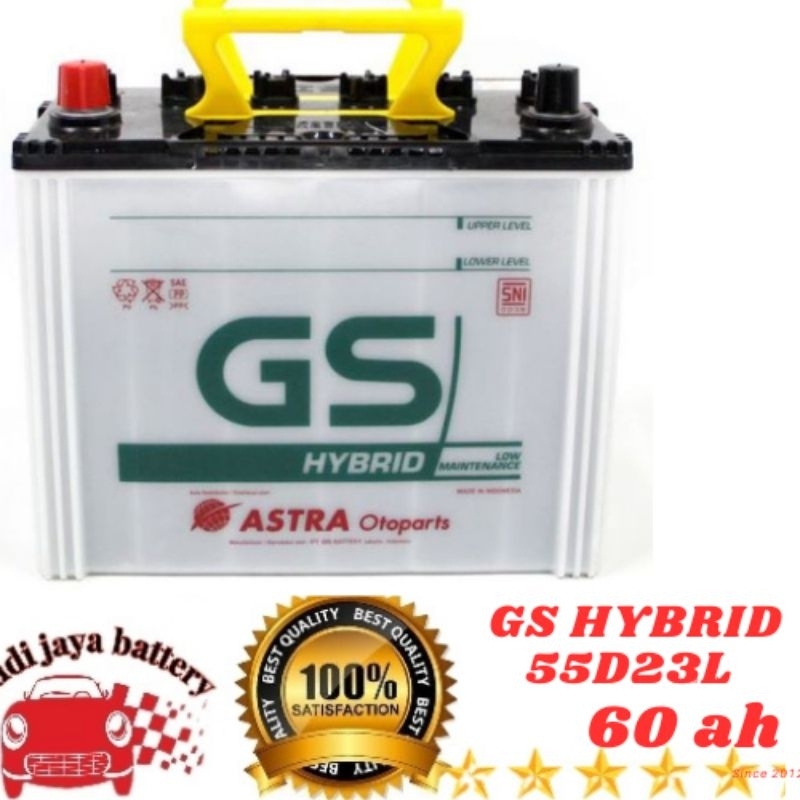 Aki GS Astra original aki kijang Innova bensin,serena aki basah gs hybrid 55d23L 60 Amper