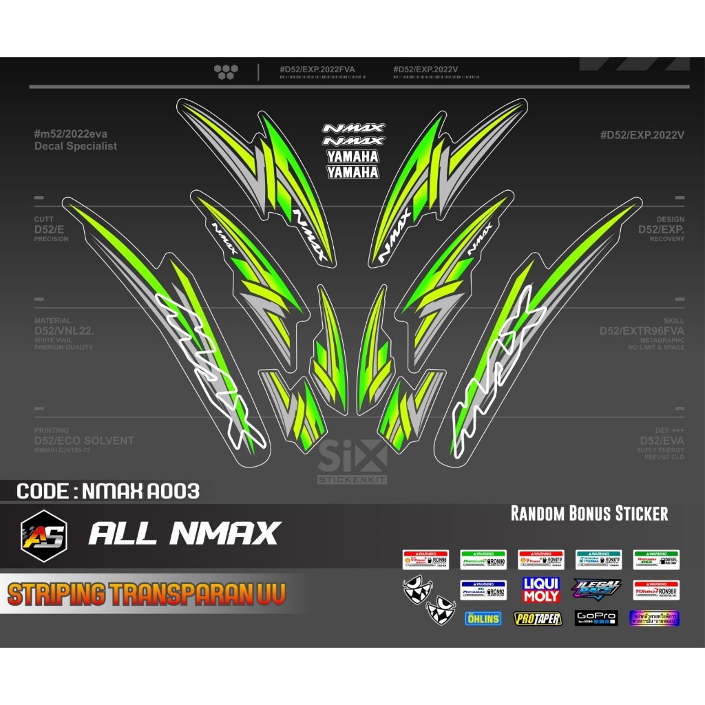 Decal Sticker Striping Variasi Transparan Uv Nmax Turbo/Decal Yamaha Nmax Turbo/Striping Yamaha Nmax