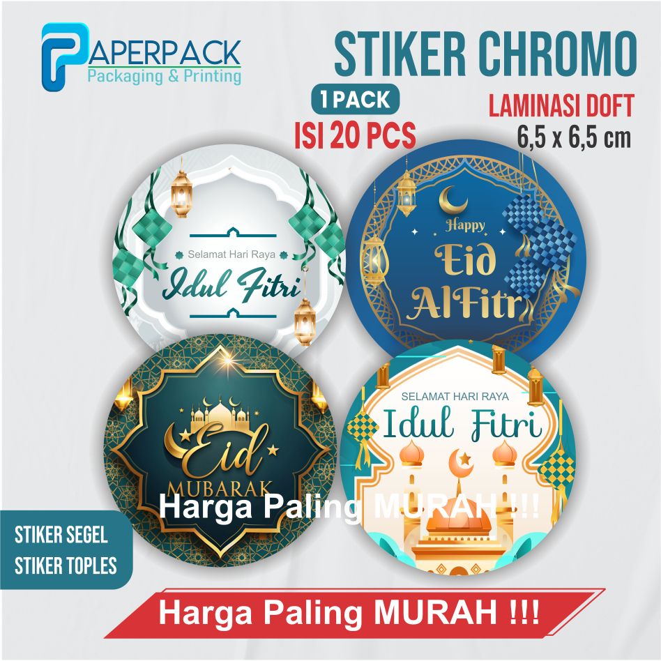 

Sticker Bulat Idul Fitri Sticker Lebaran Ramadan Cookies Kue Kering Hampers Kado Hadiah Lebaran