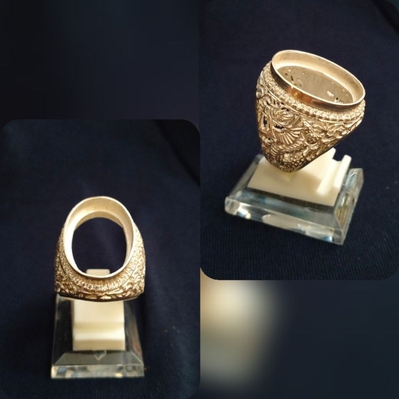 cincin alpaka ukir naga dimensi 22*15 free crom & resize