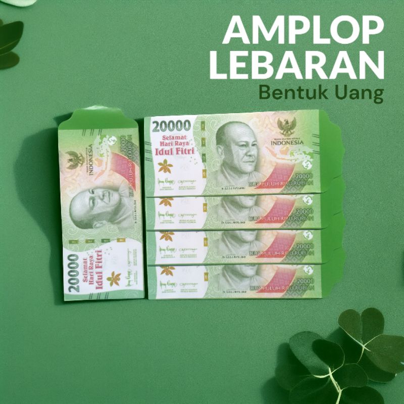 

50 Lembar Amplop Lebaran Idul Fitri BESAR Karakter Uang Uangan dua puluh ribuan