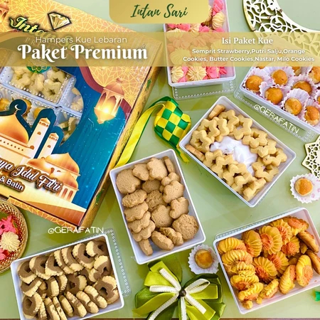 

PAKET KUE KERING INTAN SARI PAKET BAROKAH ISI 6 TOPLES KUE LEBARAN Tahun 2025