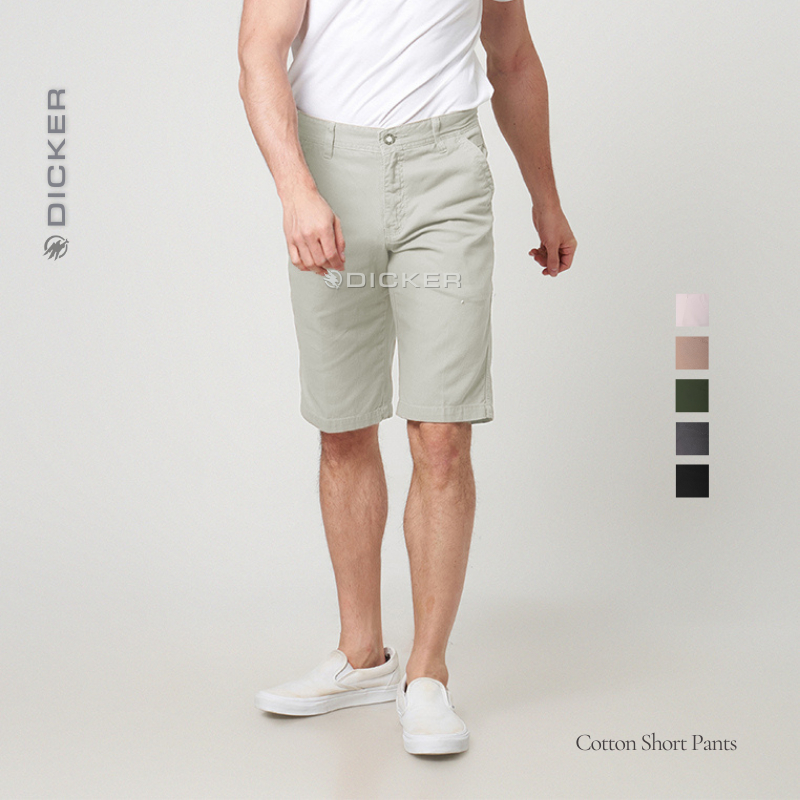 DICKER Celana Pendek Chino Pria Cream Casual Premium