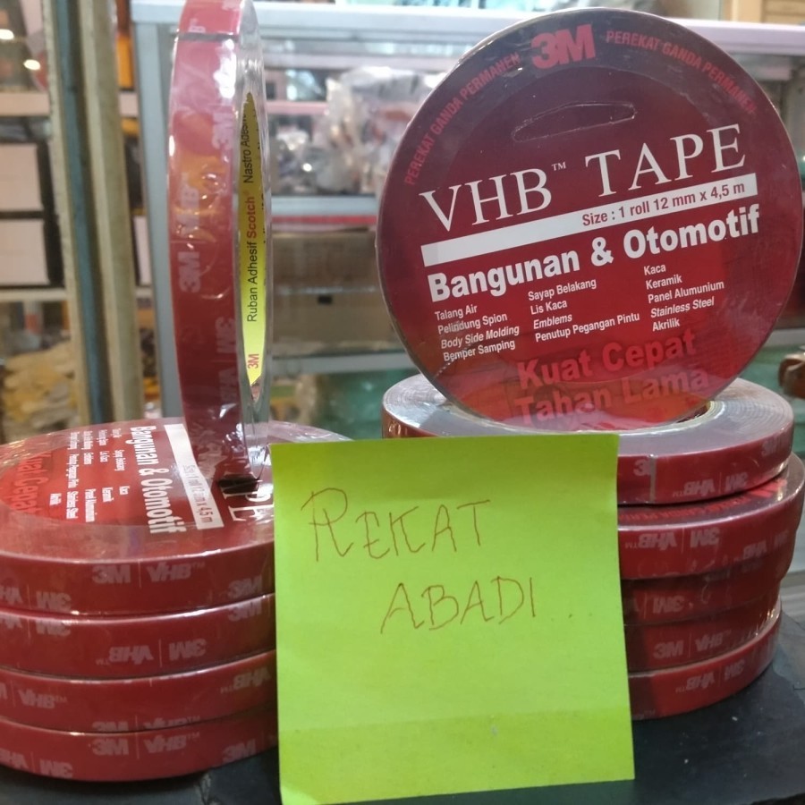 

Double Tape 3M VHB 12mm X 4,5mm Original ASLI 3M