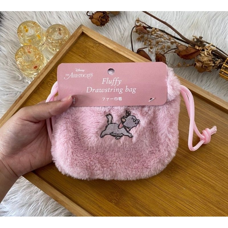 Fluffy Drawstring Bag - tas serut -Disney The Aristocrats Pink