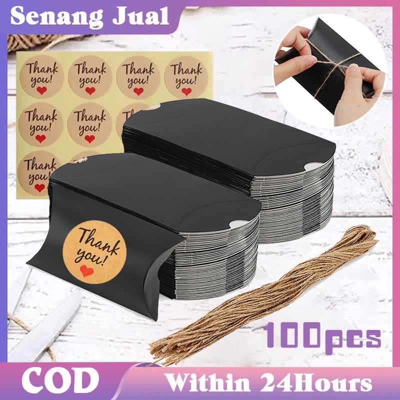 

100Pcs Bantal Kotak Besar Box Packaging Dengan Tali Rami Dan Stike