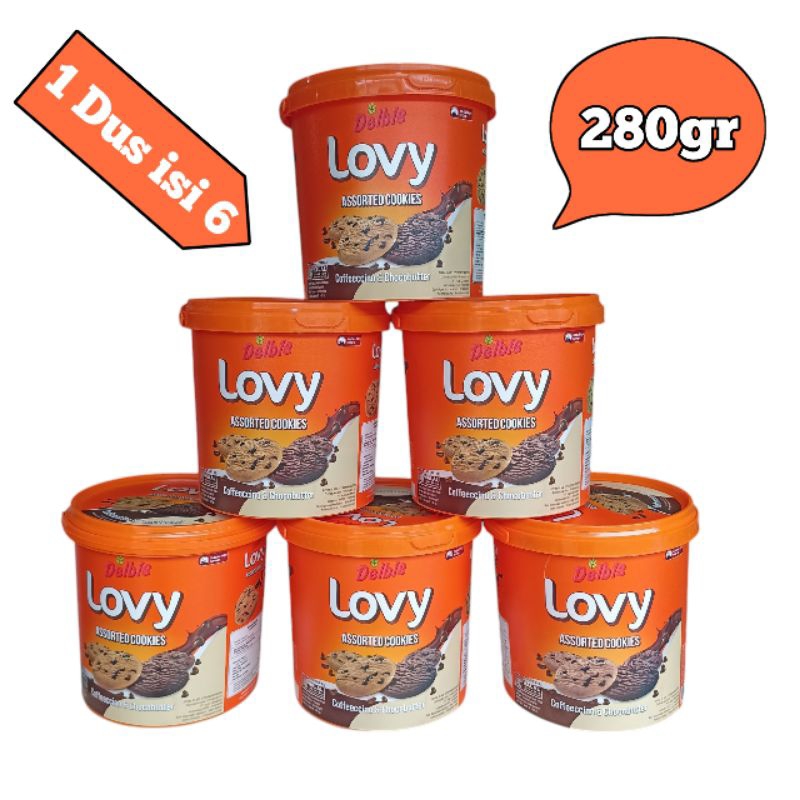 

1 Dus Delbi's Lovy Assorted Cookies 280gr isi 6 Jar / Ember