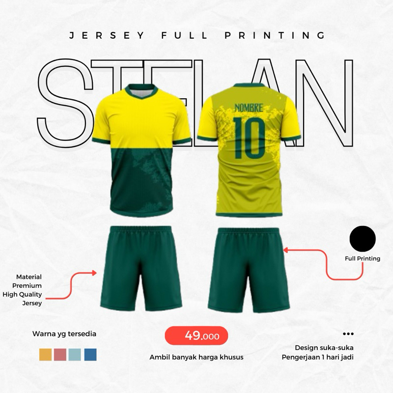 [ FREE NAMA & NOMOR PUNGGUNG} Setelan Jersey Bola Dewasa | Baju Bola Futsal Pria