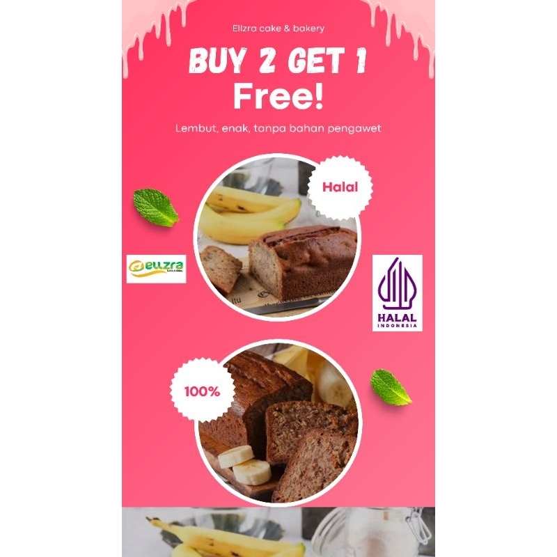 

Bolu pisang beli 2 gratis 1 total 3 box