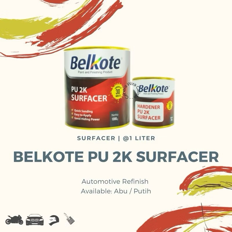 Belkote PU 2K Epoxy Surfacer - 1Kg (Cat Dasar / Cat Motor / Cat Mobil )