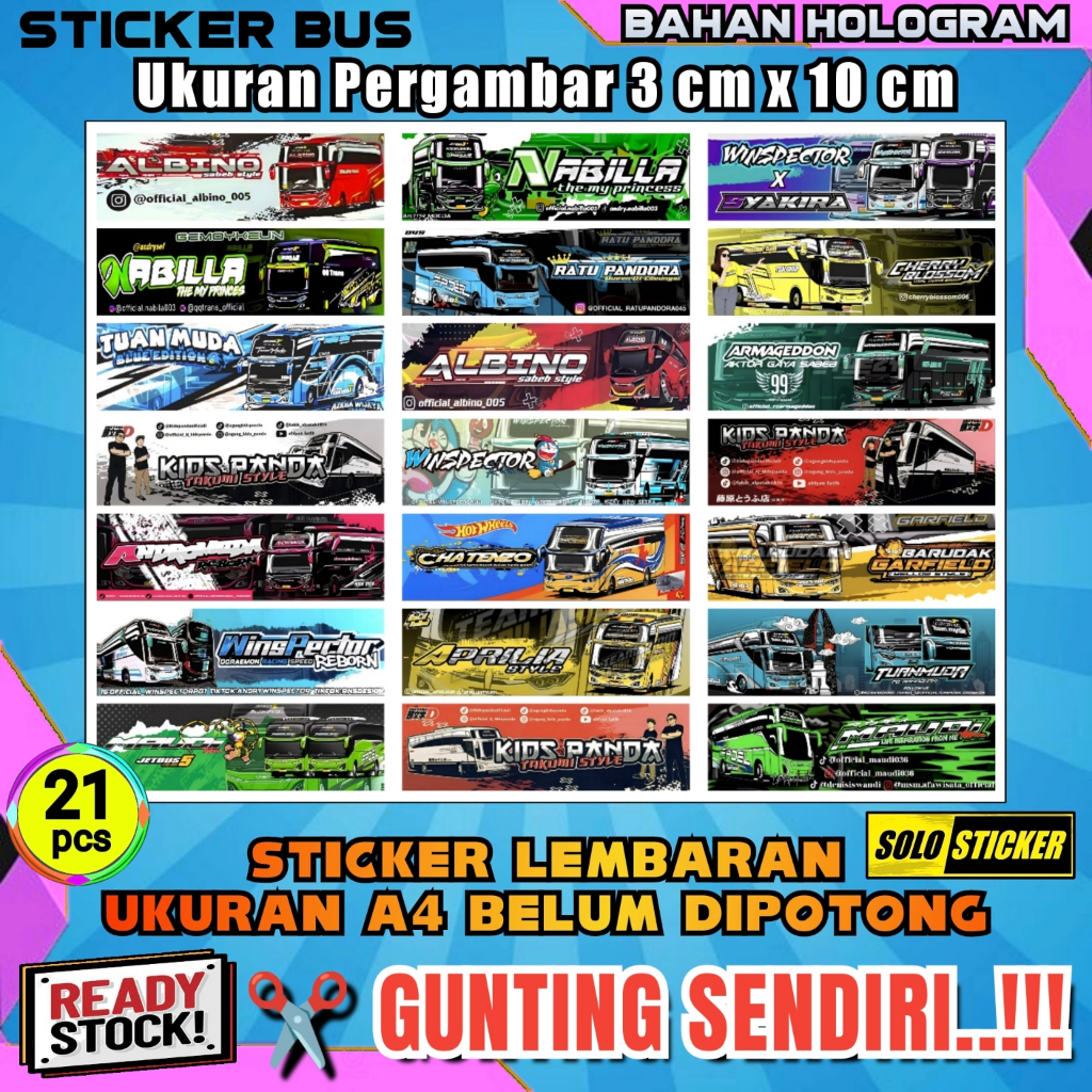 

Stiker Bus Hologram Lembaran Isi 21pc Sticker Bis Darthvader Avatar Nabilla Ratu Pandora Voltron