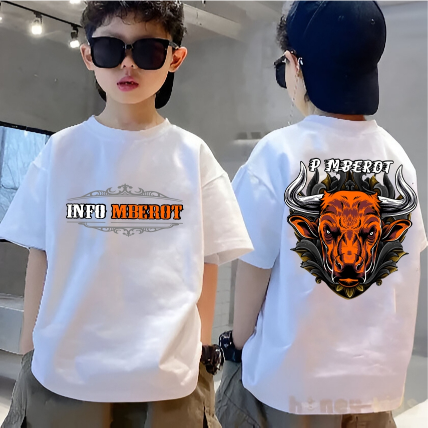 Baju kaos anak motif bantengan distro genk malang culture bahan adem / kaos P mberot bantengan malan