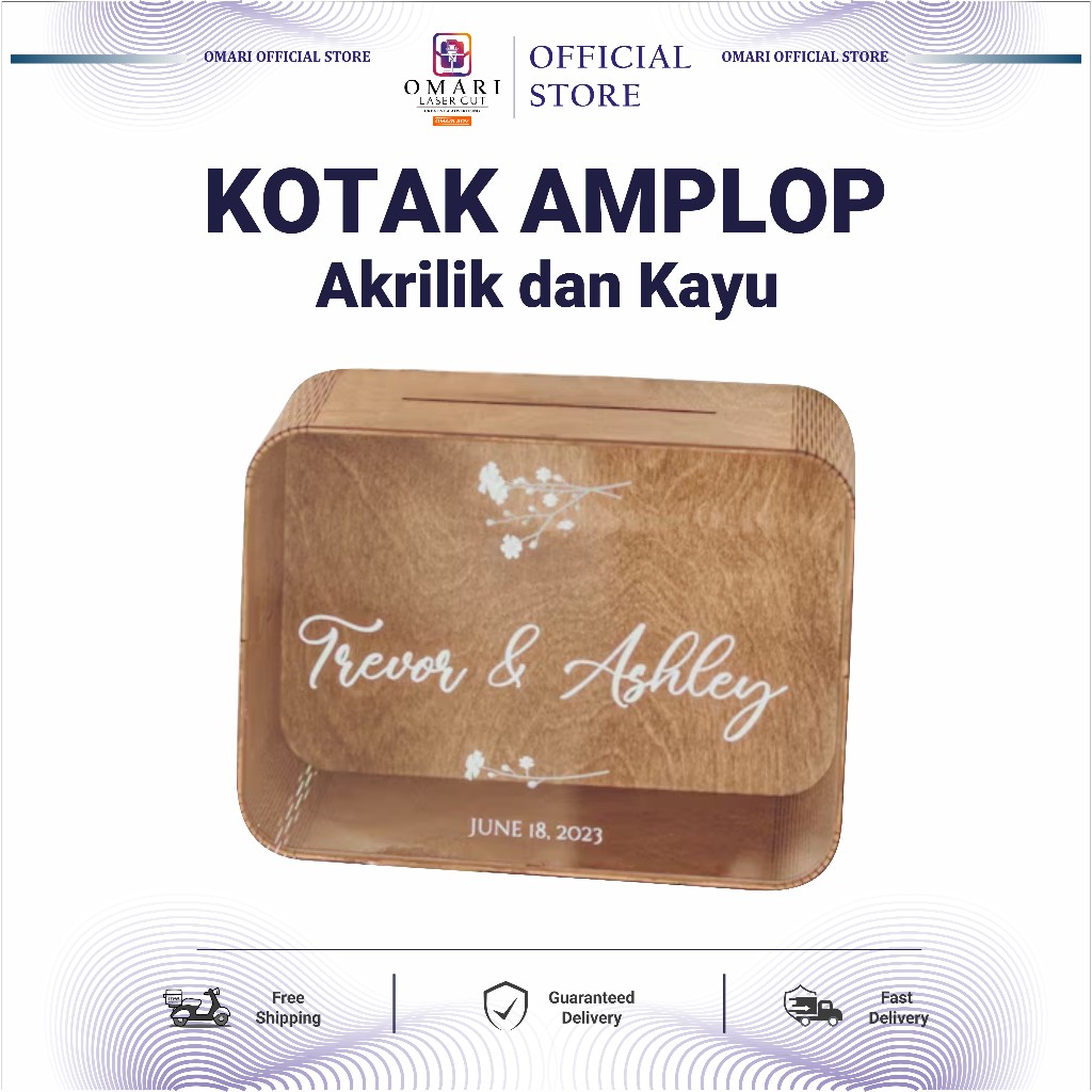 

OMARI Kotak Amplop Sumbangan Akrilik Dan Kayu Premium - Kotak Perlengkapan Pernikahan Pengantin Wood