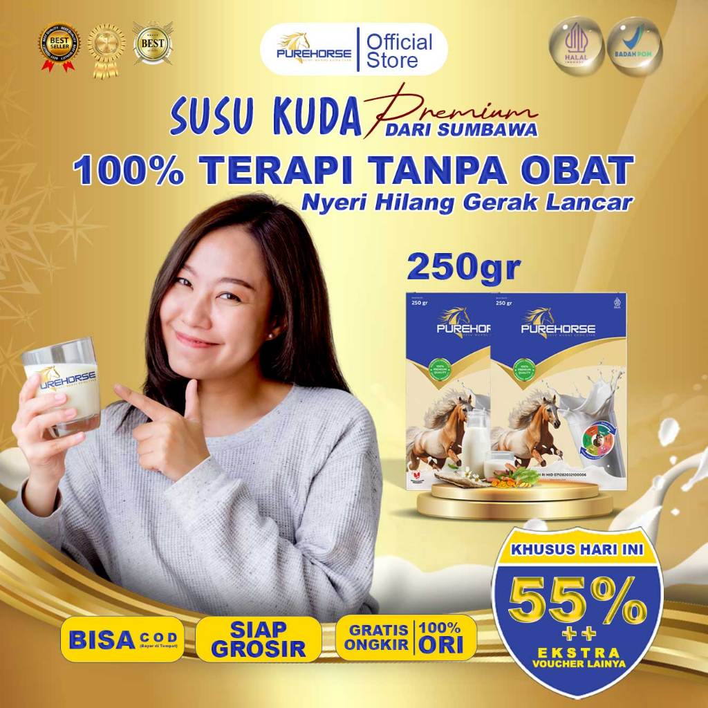 

Purehorse Susu Kuda Lombok Original Bubuk 250 Gram Asli Lombok