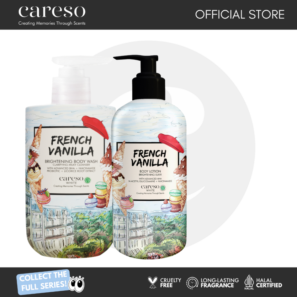 CARESO - French Vanilla Bath Duo (Body Wash + Body Lotion)