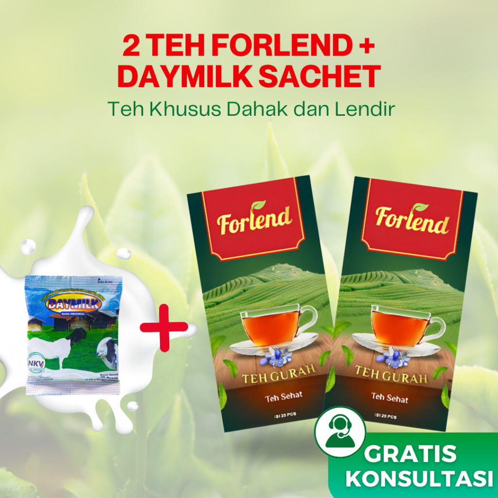 

FORLEND Teh Gurah Original - Membantu Atasi Permasalahan Lendir & Dahak - 2 Box dan Daymilk sachet